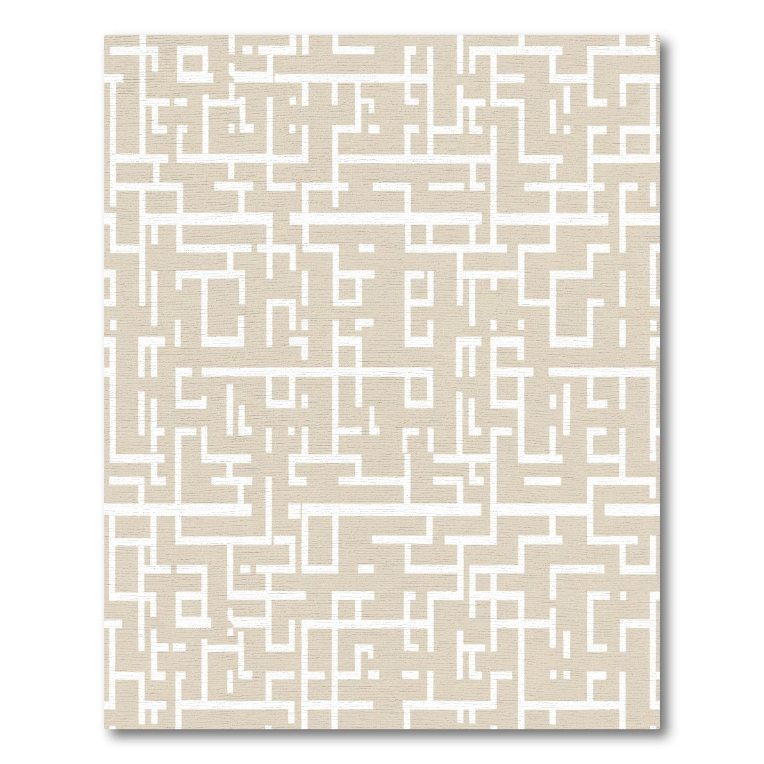Geometric Beige Maze Lines Rug