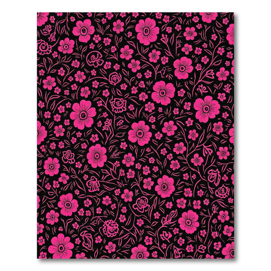 Vivid Pink Floral Swirls Rug