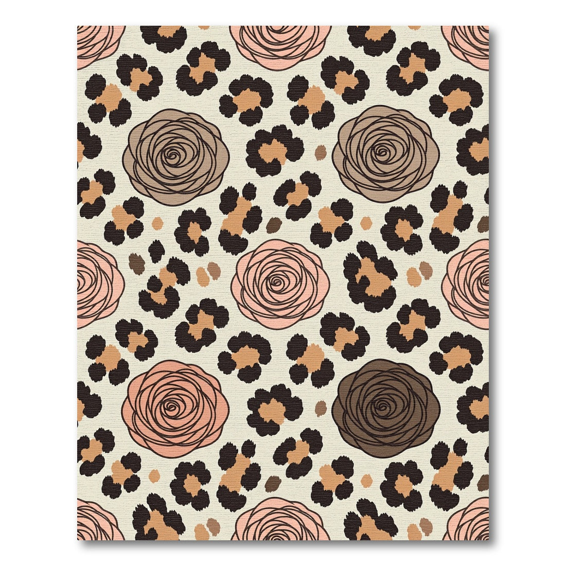 Blush Rose Leopard Spots Animal Fusion Rug