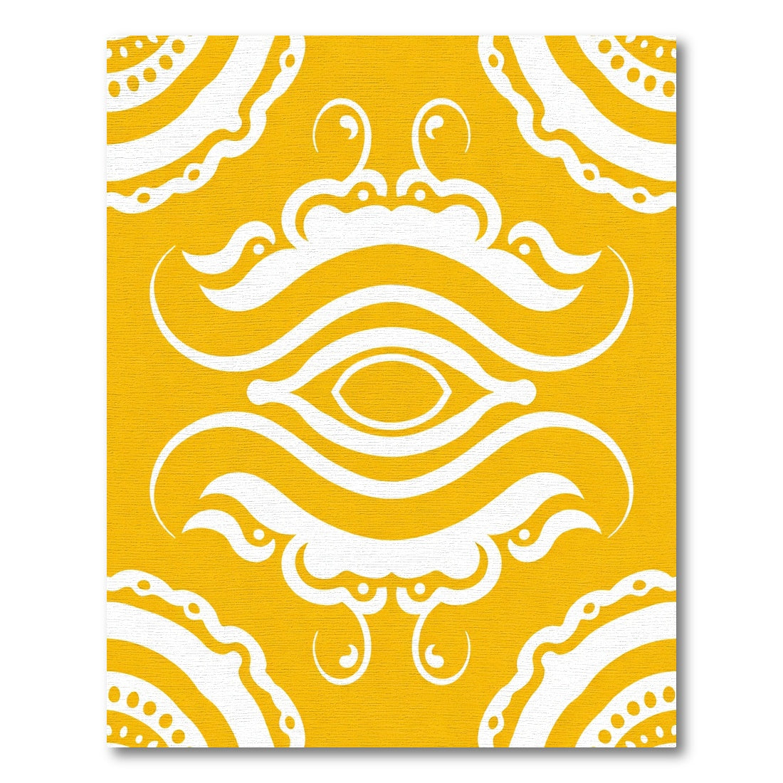Golden Yellow Paisley Eye Rug
