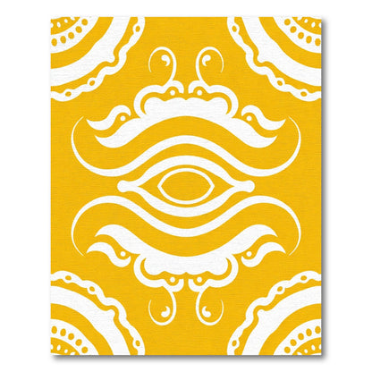 Golden Yellow Paisley Eye Rug