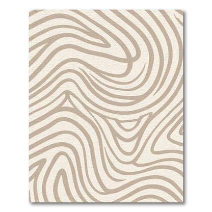 Classic Beige Wave Swirls Rug