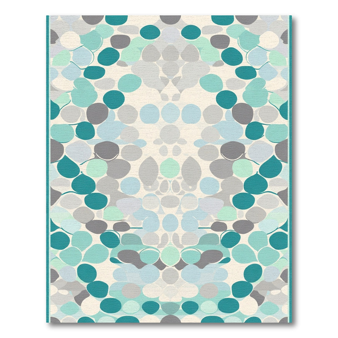 Aqua Gray Blue Pebble Rhapsody Rug