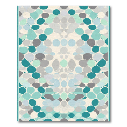 Aqua Gray Blue Pebble Rhapsody Rug