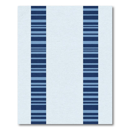 Navy Light Blue Striped Columns Rug