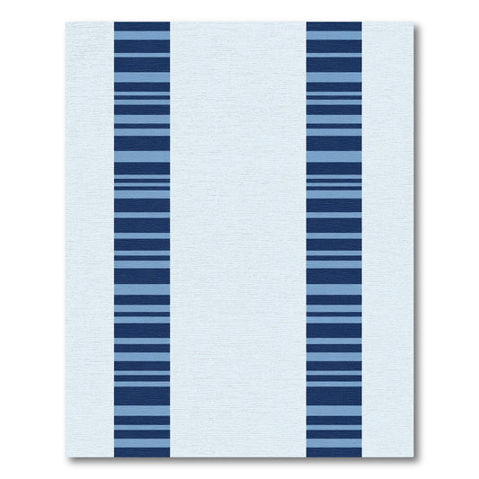 Navy Light Blue Striped Columns Rug