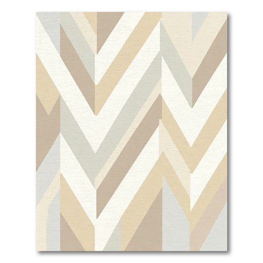 Neutral Tone Geometric Chevron Rug