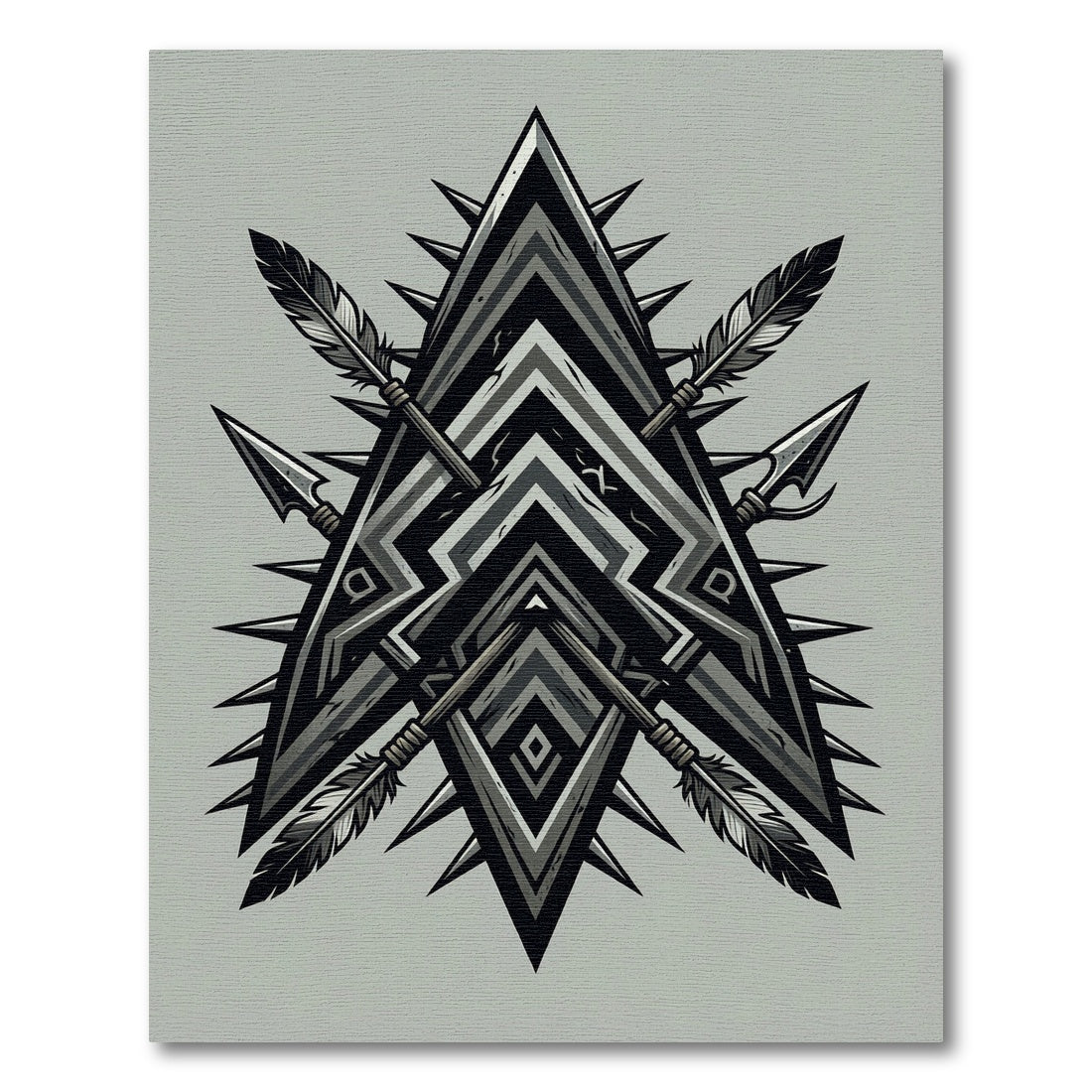 Tribal Arrow Feather Crest Rug