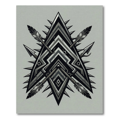 Tribal Arrow Feather Crest Rug