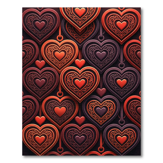 Embossed Crimson Heart Cameo Tapestry Rug