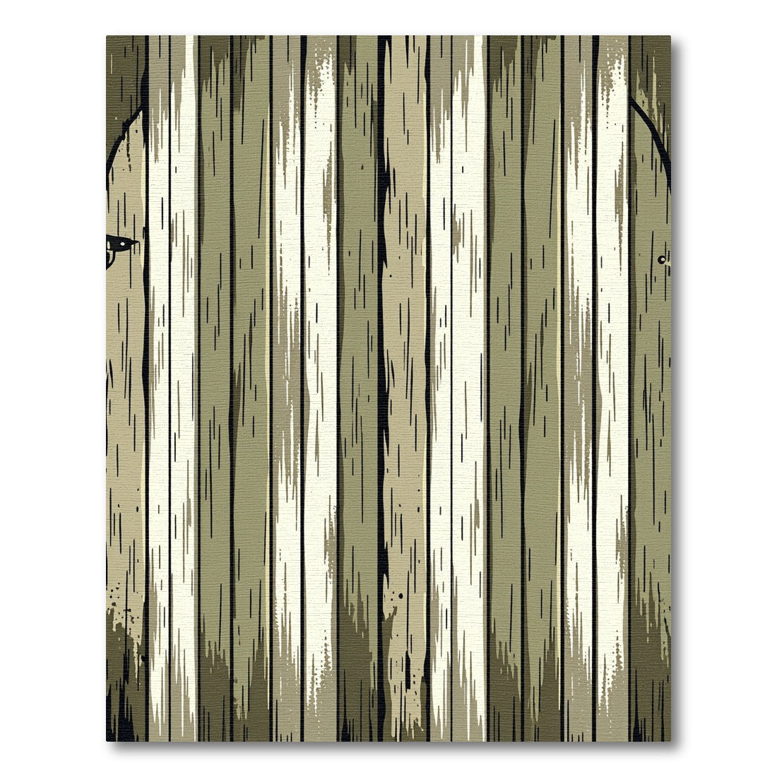 Rustic Ochre Vertical Wood Plank Rug