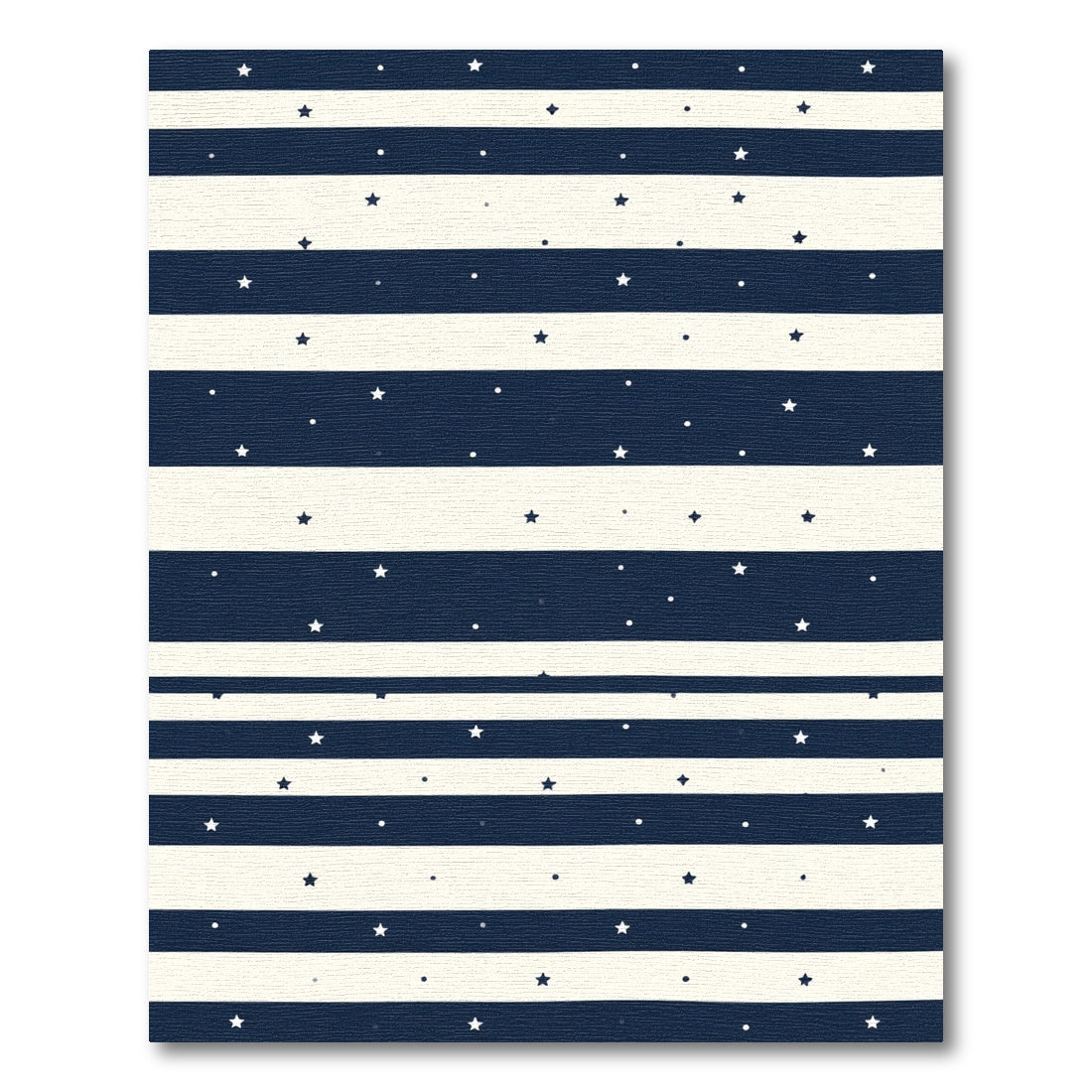 Navy Cream Starry Horizontal Stripe Rug