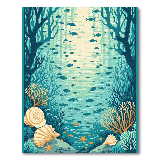 Oceanic Realm Coral Schooling Fish Rug