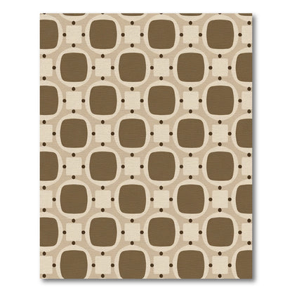 Brown Geometric Rounded Squares Circles Rug