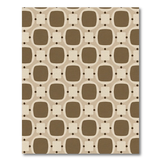 Brown Geometric Rounded Squares Circles Rug