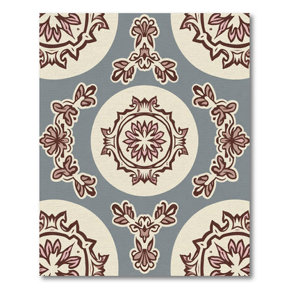 Vintage Cream Floral Medallion Rug