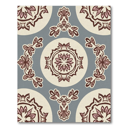 Vintage Cream Floral Medallion Rug
