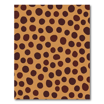 Warm Ochre Spotted Animal Print Rug