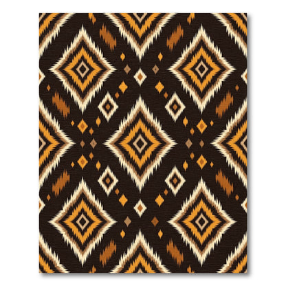 Earthy Geometric Diamond Tribal Rug