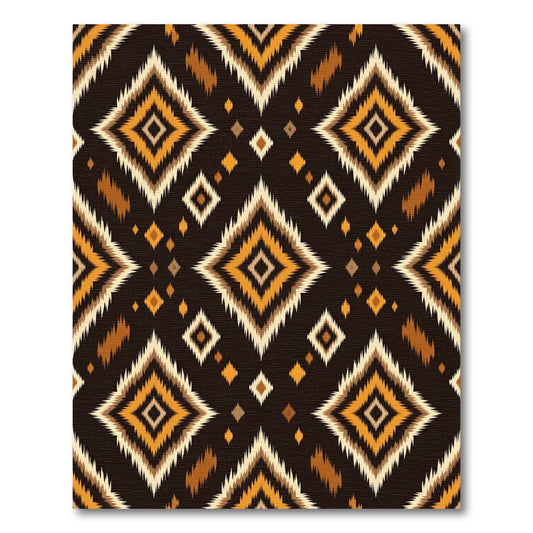 Earthy Geometric Diamond Tribal Rug