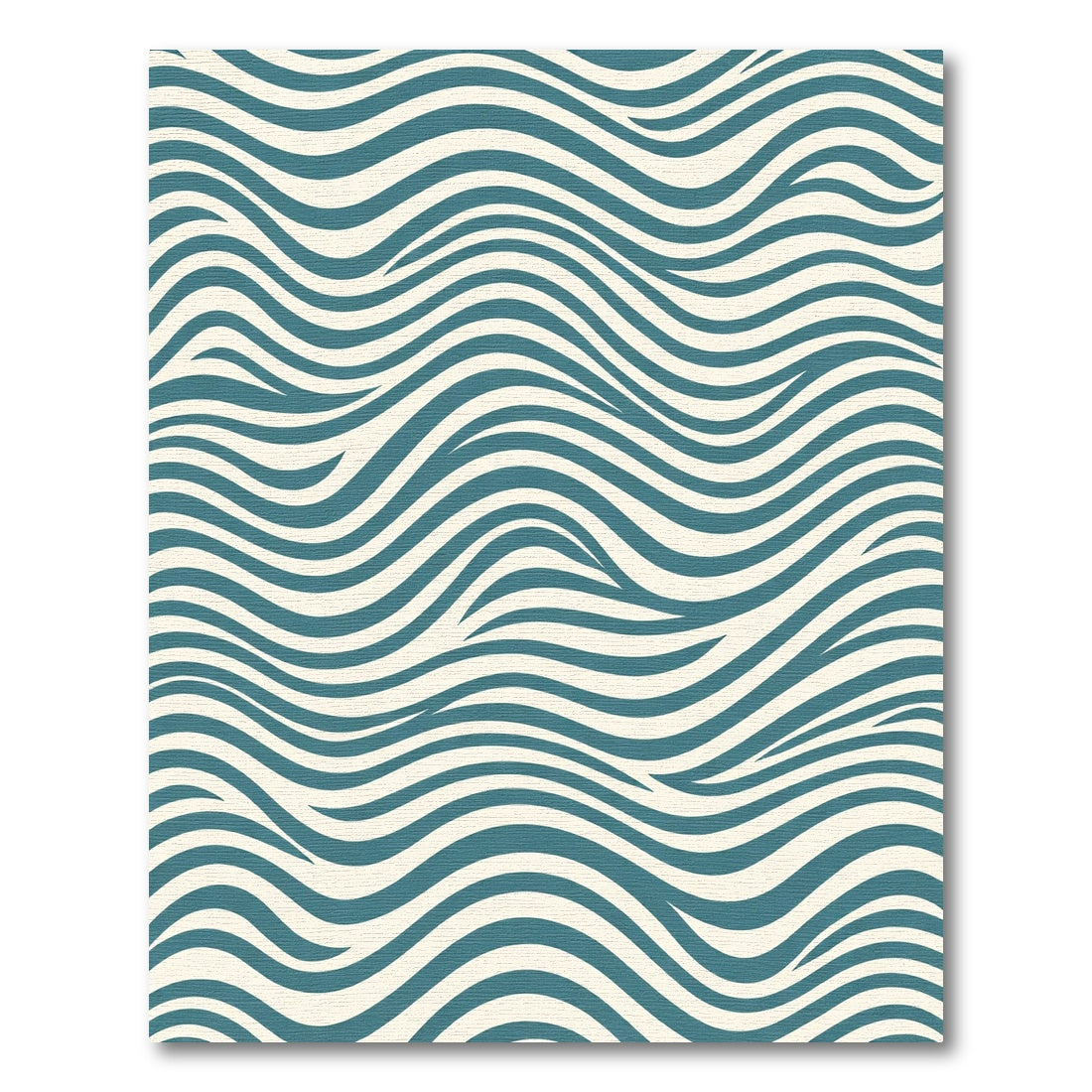 Teal Cream Organic Wave Rug