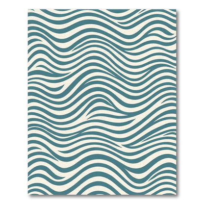 Teal Cream Organic Wave Rug