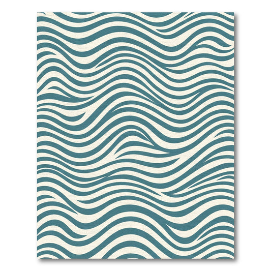 Teal Cream Organic Wave Rug