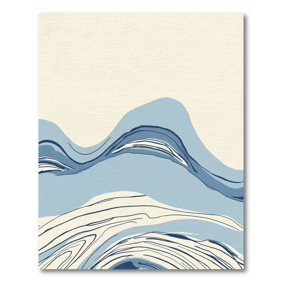 Aqua Abstract Organic Flow Rug