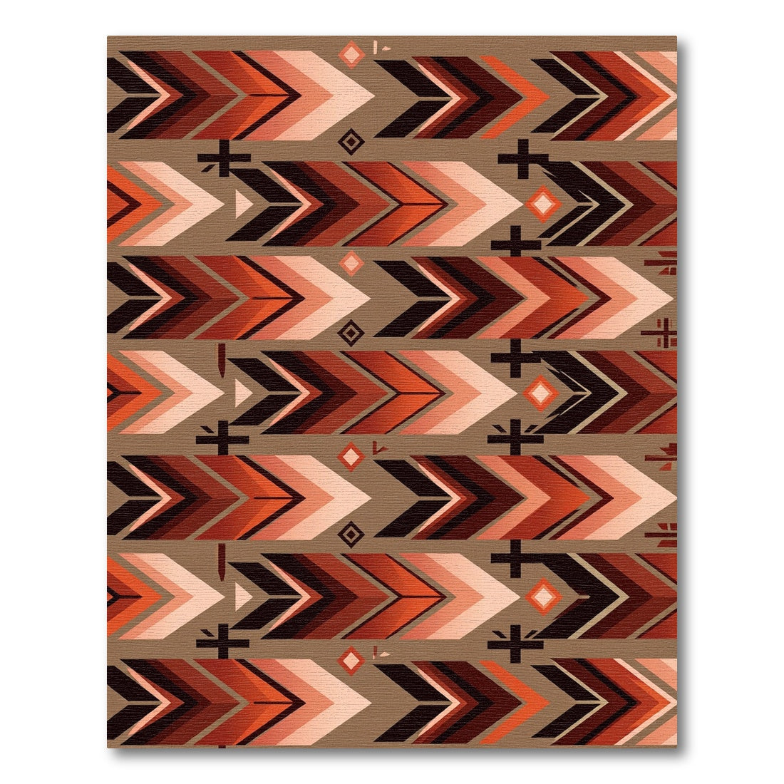 Earthy Sunset Geometric Chevron Arrow Rug