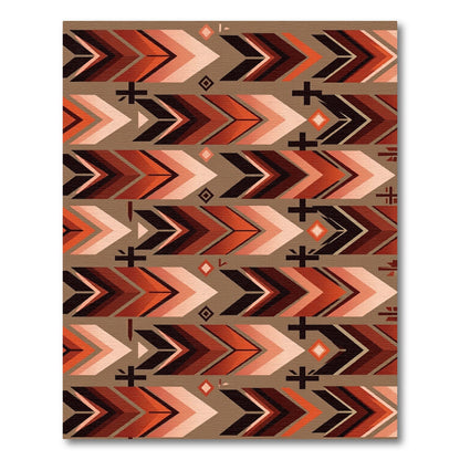 Earthy Sunset Geometric Chevron Arrow Rug