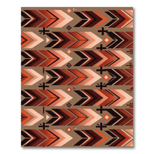 Earthy Sunset Geometric Chevron Arrow Rug