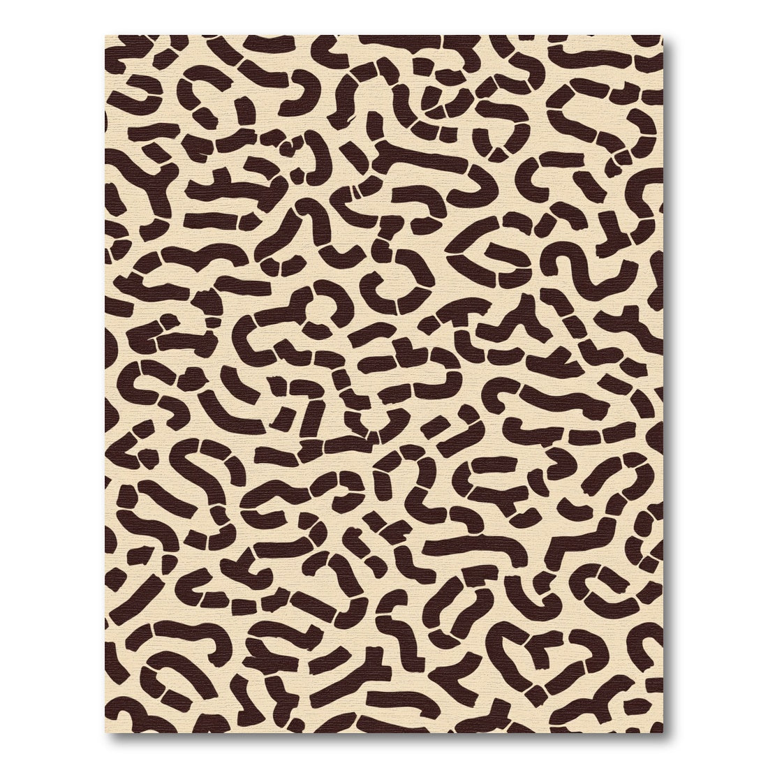 Cream Brown Curvy Maze Abstract Rug