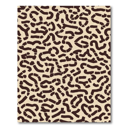 Cream Brown Curvy Maze Abstract Rug