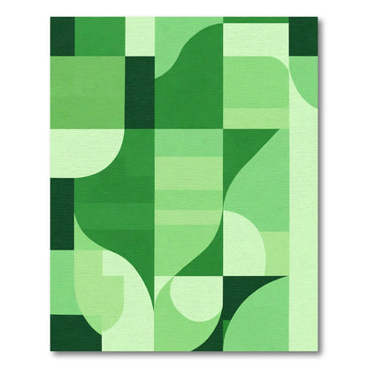 Emerald Geometric Organic Flow Rug