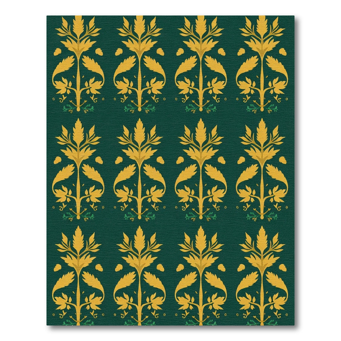 Golden Floral Symmetry Arrangement Rug