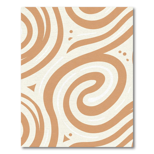 Terracotta Swirl Artful Composition Rug