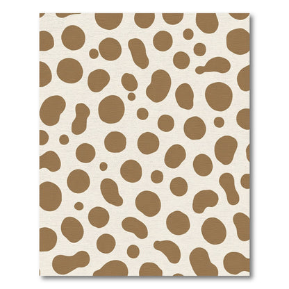 Brown Spotty Cream Contemporary Dot Rug