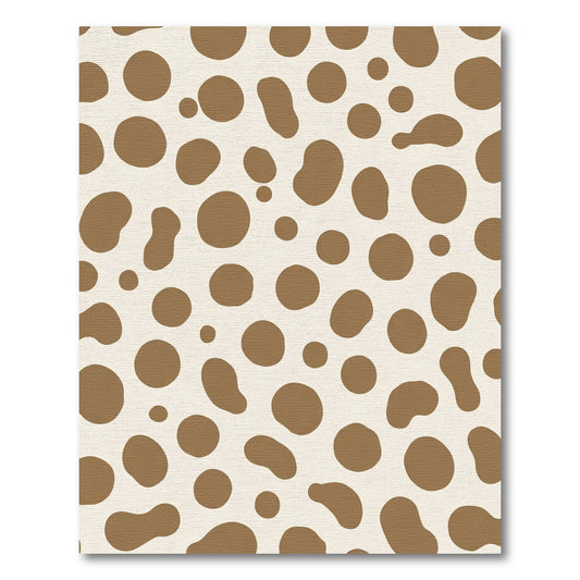 Brown Spotty Cream Contemporary Dot Rug