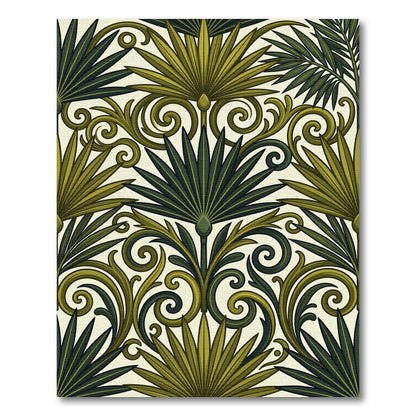 Verdant Leaf Scroll Composition Rug