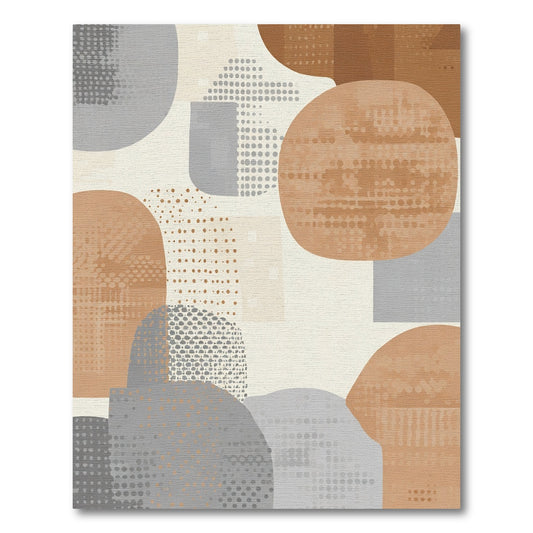 Terra Cotta Gray Abstract Shapes Rug