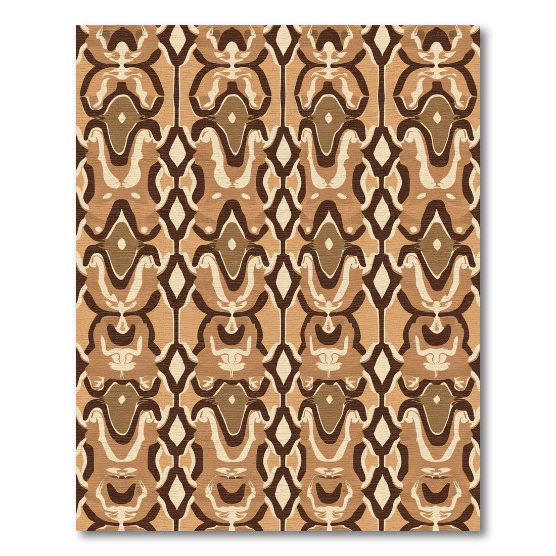 Earthy Tones Abstract Organic Forms Rug