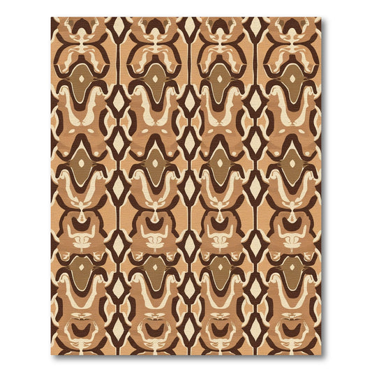 Earthy Tones Abstract Organic Forms Rug