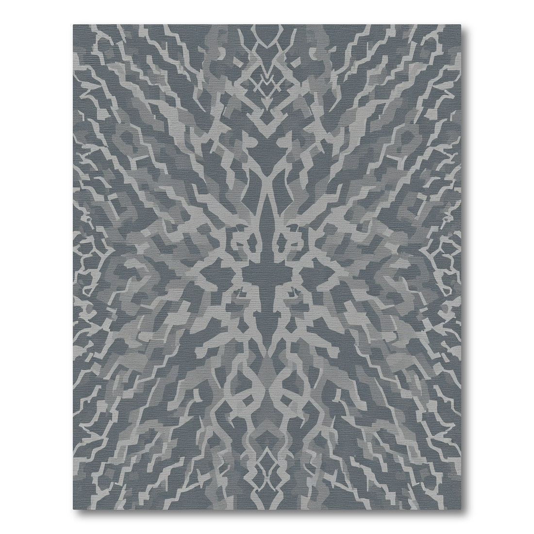Gray Kaleidoscopic Abstract Ribbons Rug