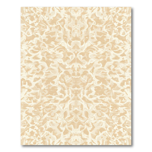 Cream Swirl Organic Abstract Damask Rug