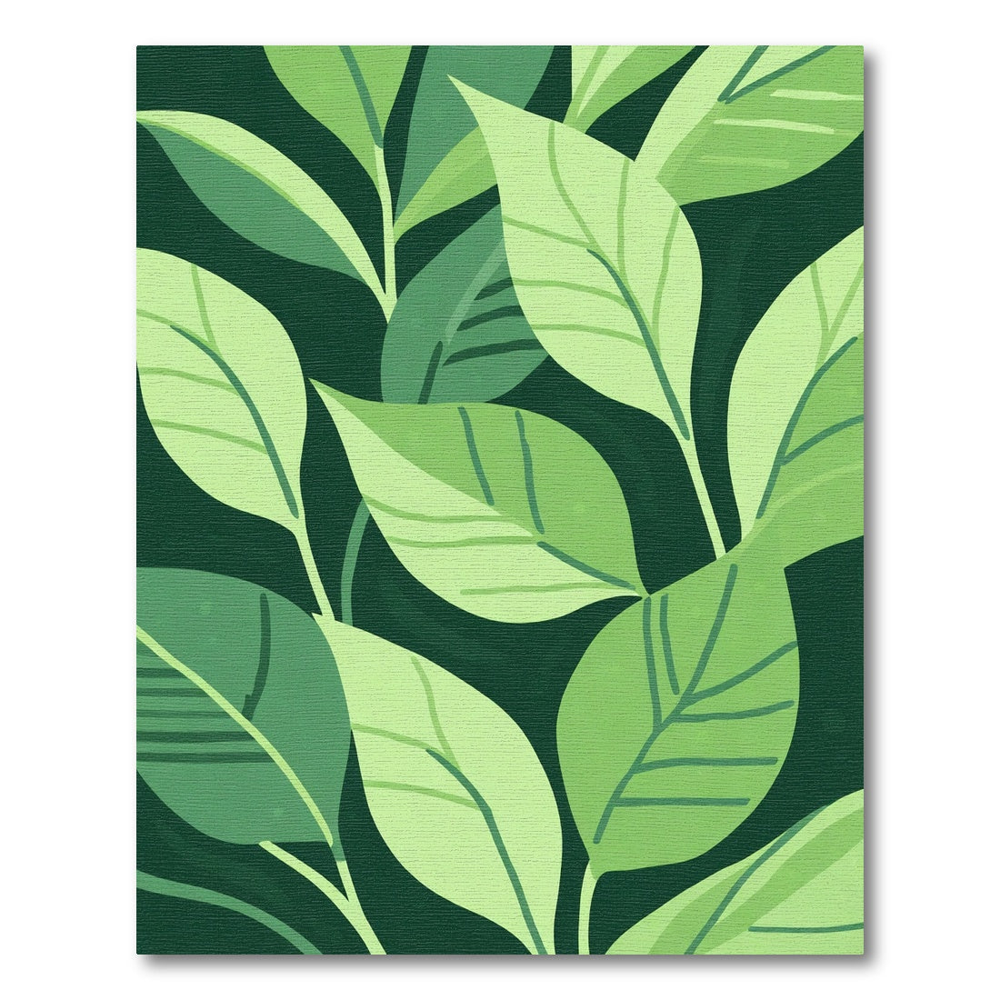 Emerald Green Leafy Foliage Cluster Rug