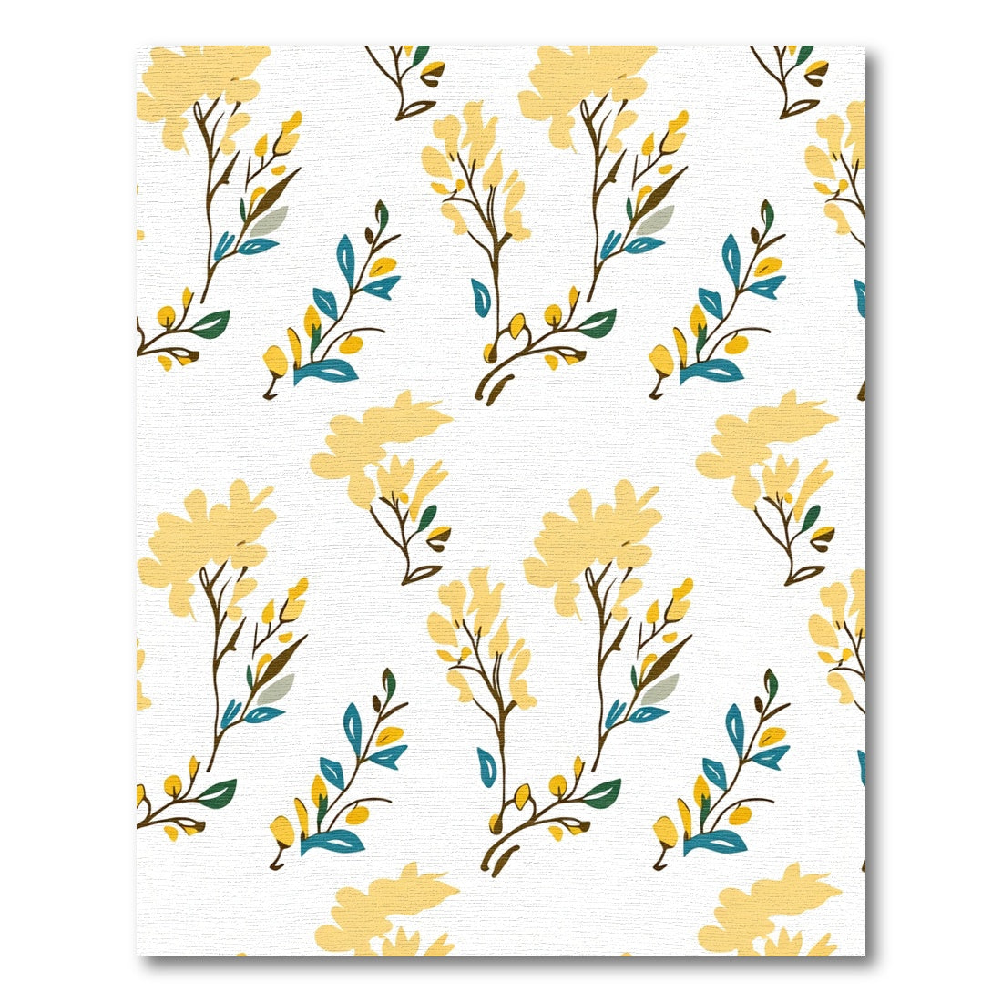 Golden Yellow Branch Blossoms Rug