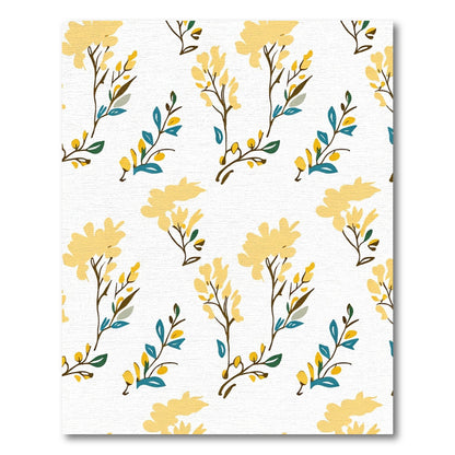 Golden Yellow Branch Blossoms Rug