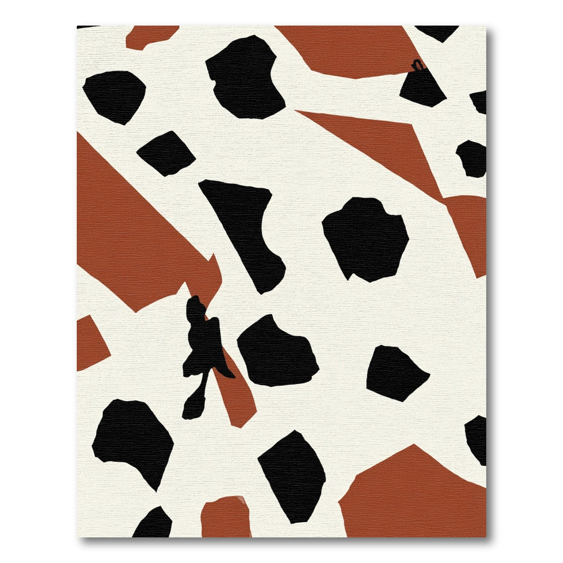 Terra Cotta Black Abstract Spots Rug