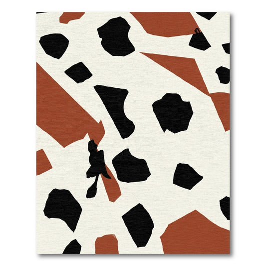 Terra Cotta Black Abstract Spots Rug