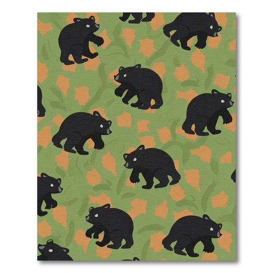 Forest Black Bear Woodland Scene Rug